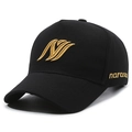 Casquette de baseball en coton noir avec broderie 3D dorée et logo naraso - Réglable / Noir avec broderie dorée