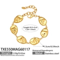 Detail view of irregular gold teardrop link bracelet with length and weight specs - Gold Bracelet 18.5+5cm