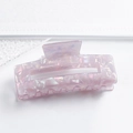 Rectangle hair claw clip in iridescent lavender and pink pearlescent acetate finish - Pale Purple Iridescent