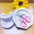 DIY jewelry 4-piece set with pink scissors, elastic crystal cord, and wooden tray - Bead Accessory DIY Tools 4-Piece Set