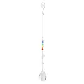 Rainbow crystal sun catcher with silver paw print charm and faceted teardrop pendant - Style 3 - 50mm Grid Prism