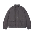 Damen Steppjacke in Anthrazit mit Kürbis-Muster und praktischen Druckknöpfen - S / Grau