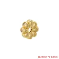 Perle intercalaire fleur en plaqué or 18K avec zircons scintillants, 5x2mm - Style A: Or 2*5mm