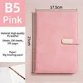 Pink B5 PU leather notebook with metal buckle and 200 pages of premium lined paper - B5 (With Buckle / 100 Sheets) / Pink