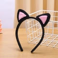 Cute plush black and pink cat ear headband for kids costume and school performance - Black Cat