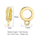 Gold plated brass melon seed clasp with cubic zirconia pave for DIY jewelry - VB574-2 Gold
