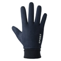 Dark blue winter cycling gloves in faux suede with elastic ribbed cuffs and Sport logo - One Size / Blue
