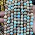 Polished natural blue imperial jasper beads for DIY bracelets and jewelry making - Amazonite Emperor Stone