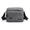 Borsa a tracolla uomo grigio scuro in tessuto Oxford con tracolla regolabile - Orizzontale Grigio
