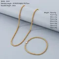 Goldenes 3mm Edelstahl Rundbox-Halsketten- und Armband-Schmuckset für Damen - 3mm Gold Armband