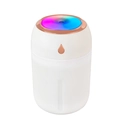 Mini humidificador blanco con detalles en oro rosa e iluminación LED RGB de colores - 330ML / Blanco