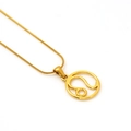 Goldene Titanstahl-Schlangenkette mit hohlem Löwe-Sternzeichen-Anhänger für Damen und Herren - Löwe