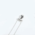 Polished silver-tone bubble pendant necklace with elegant minimalist water drop design - Letter T