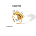 Goldener Seestern-Knotenring aus Edelstahl mit Maßangaben und Gewichtsdetails - Schleifenstil (YYR023309)