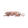 Vintage bronze cheetah brooch with realistic muscle lines and dark leopard spots - Rose Gold Prowling Leopard Style (YNCP7448)