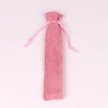 Elegant pink velvet drawstring pouch for pens and makeup brushes on a clean white background - Pink; 3.5*17.5cm