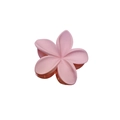 Pink matte plumeria flower hair claw clip for summer resort style hairstyles - 8cm Matte Pink