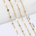 Gold plated 2.3mm O-chain with 6.9mm round disc charms for DIY jewelry making - Gold-2.3mm Small Disc Chain (1M)