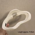 Large 11.5cm cream resin shark hair claw clip for thick hair with elegant wavy design - Matte Cloud White-11.5cm