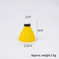 Mini llavero de bádminton amarillo de PVC con textura de plumas y altura de 3cm - Sin Hebilla / Amarillo