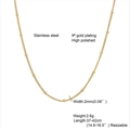 Collana a catena satellite dorata in acciaio inossidabile 2mm lunghezza regolabile - Catena Satellite Dorata 2mm*37+5cm