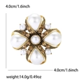 Baroque pearl brooch in gold finish with amber rhinestones measuring 4.0cm x 4.0cm - Gold