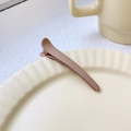 Single 8cm matte soft brown hair clip with duckbill design and smooth finish - Khaki