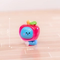 Luminous blue cartoon bear figurine with red apple hat DIY resin miniature 2.7cm height - Snake Apple