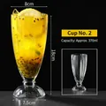 Tall 370ml ribbed glass with spherical base for juice cocktails and cold drinks - Style 2 Juice Glass