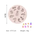 Detail of pink silicone mold with fruit and summer patterns including pineapple and cactus - Fruit Mold / Gray