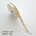 Golden Christmas ribbon with white snowflake patterns for gift wrapping, 1cm wide 5m roll - Gold Snowflake / 1cm Wide-5m/Roll