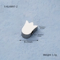 Silver tulip-shaped stainless steel bead with polished mirror finish and center hole - Tulip Shape (Silver)