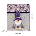 Christmas gnome chair cover with purple sequin hat and gold snowflakes 51x47cm - Purple Sequin Gnome Santa Chair Cover