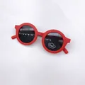 Occhiali da sole vintage bimbi rossi opachi con protezione UV400 su tessuto - Adulto / Arancione