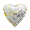 White heart-shaped foil balloon with golden Our Wedding Day text for party decor - 18 Inch Our Wedding Day F3257