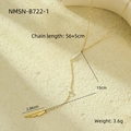 Specifiche delle dimensioni per una collana lunga con pendente a foglia e perla - Oro