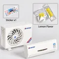 Miniature air conditioner car air freshener set with lemon scent and stickers in white - White [Lemon Scent] With Stickers