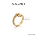 Detailed view of snake ring dimensions, 10mm width and 4g weight on stainless steel - US 6 / Double-Headed Snake Style-Gold (KR83246-KHX) / Gold