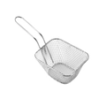 Panier à frites rectangulaire en acier inoxydable avec long manche pour friture snack - Petit / Argent