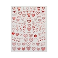 Adesivi per unghie con cuori rossi metallizzati 3D e scritte LOVE variante C6503 - C6503 / Rosso Laser