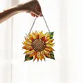 Vibrant sunflower acrylic window hanging with sun-catching colorful gradient petals - Style 6
