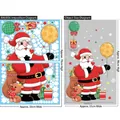 Detail view of Christmas wall stickers showing sheet layout and final wall application sizes - AMJ056 Large Santa Claus Balloon