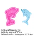 Roze siliconen dolfijnvorm met blauw monster, maat 6x6x1cm voor handwerkprojecten - 2# Roze Kleine Dolfijn Vorm (15-858)
