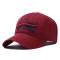 Berretto da baseball vintage bordeaux in cotone lavato con ricamo 3D in rilievo - Regolabile / Rosso