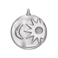 Silver round stainless steel sun and moon pendant for DIY jewelry making - Steel 566# Sun and Moon Plate / 23*26.5mm