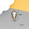 Enamel skull pendant in black and white with gold finish, size 24x14mm for DIY jewelry - Skull