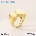 Anillo abierto geométrico irregular chapado en oro de 18K con acabado de metal pulido - US 6 / Dorado (KR111631-GC)