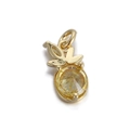 14k gold-plated pineapple pendant with yellow faceted gemstone and claw setting - Yellow Gemstone Pineapple