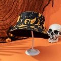 Halloween bucket hat with ghost and pumpkin patterns for festive party outfits - M (56-58cm) / Orange Ghost-6