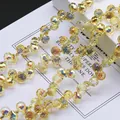 Strands of sparkling yellow faceted crystal beads for DIY handmade jewelry crafts - 8mm (85-90 Beads) Random With or Without Spacer Beads / Bright Gold
